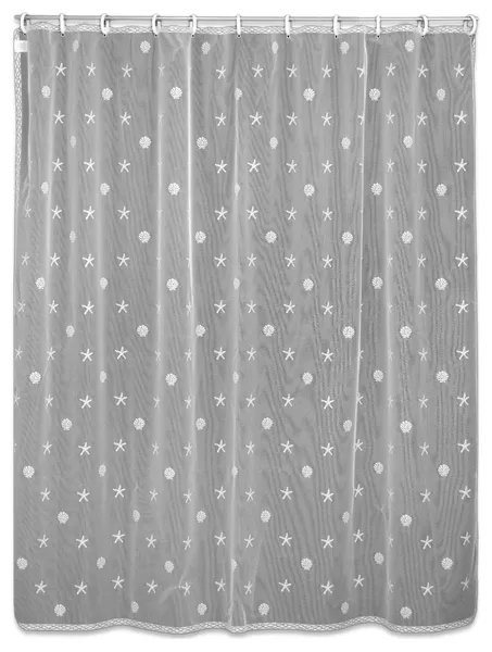 Sand Shell 72"x72" Shower Curtain, White
