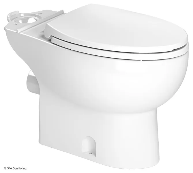 Saniflo 087 Elongated 1.28 GPF Toilet Bowl Only - White