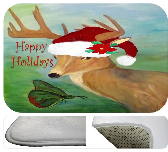 Santa Deer Bath Mat, 20"x15"