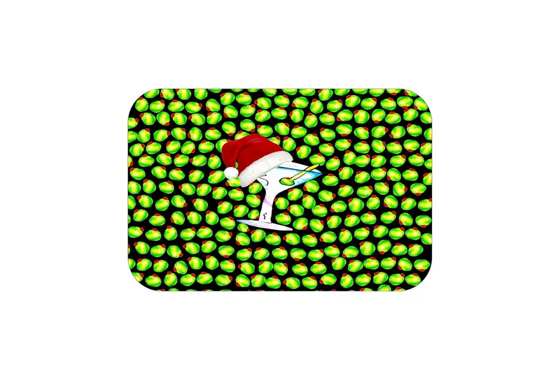 Santa Martini Plush Bath Mat, 20"x15"