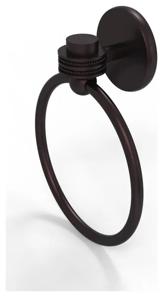 Satellite Orbit One Towel Ring With Dotted Accent, Antique Bronze