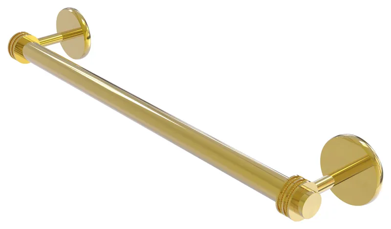 Satellite Orbit Two 36" Towel Bar With Dotted Detail, Polished Brass