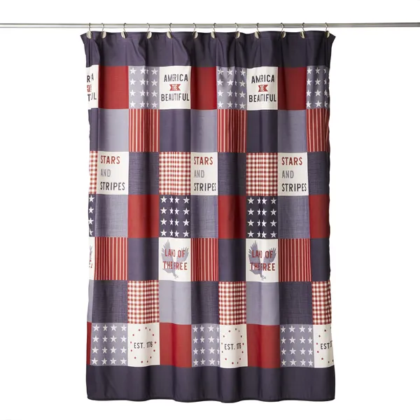 Saturday Knight Americana Patchwork Shower Curtain