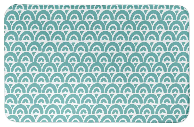 Scallop Teal 21x34 Bath Mat