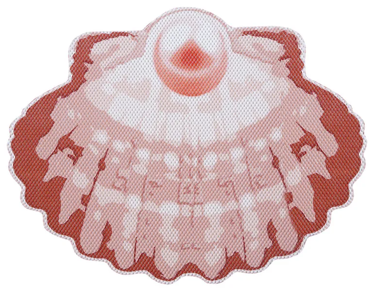 Sea Shell PVC Bathroom Mat, Beige, 19" x 26", Covers 3.2 sq ft