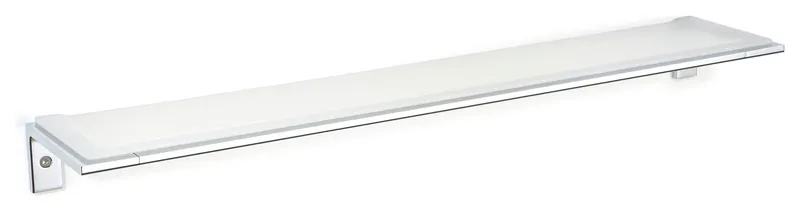 Secret Bath, 24" Polished Chrome And Glass Bathroom Shelf, Orio Collection