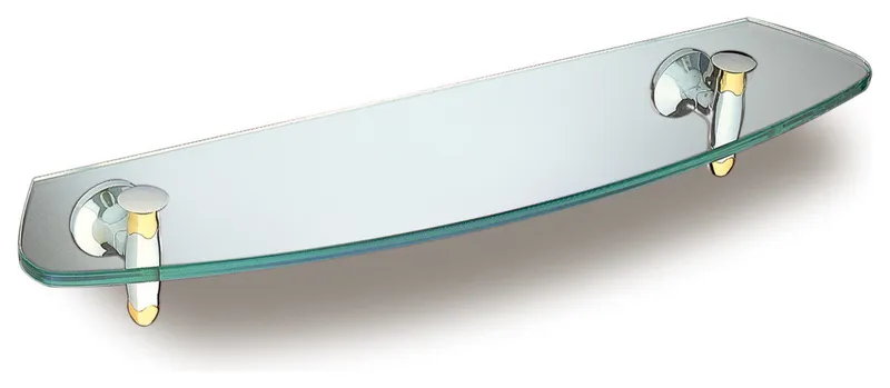 Secret Bath, Chrome And Gold Glass Shelf, Filigrana Collection