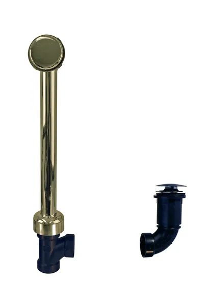 Semi-Exposed Tip-Toe Bath Waste and Overflow Drain, Polished Brass