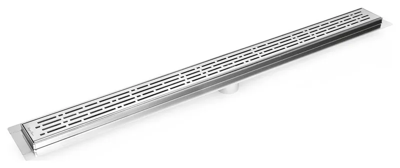 SereneDrains Linear Shower Drain 304 Stainless Steel Broken Lane Polished Chrome, 16 Inch