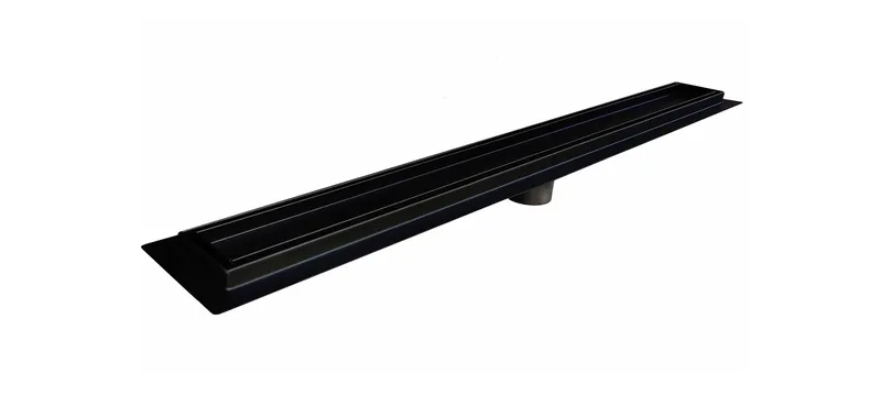 SereneDrains Linear Shower Drain 304 Stainless Steel Tile Insert Matte Black, 16 Inch