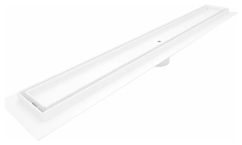 SereneDrains Linear Shower Drain 304 Stainless Steel Tile Insert Matte White, 16"