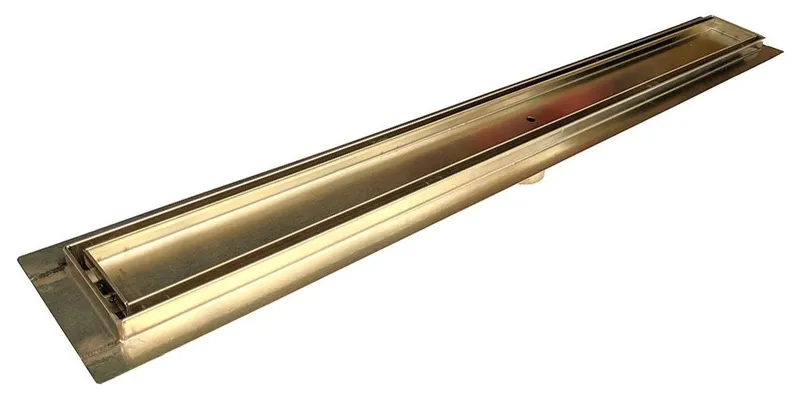 SereneDrains Linear Shower Drain 304 Stainless Steel Tile Insert Satin Gold, 16 Inch