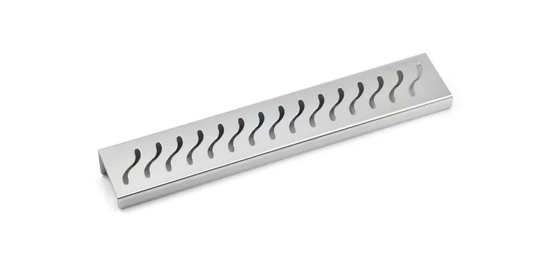 SereneDrains Rectangle Shower Bathroom Shelf 316 Stainless Steel Wave Design, Brushed Nickel, 12 Inch