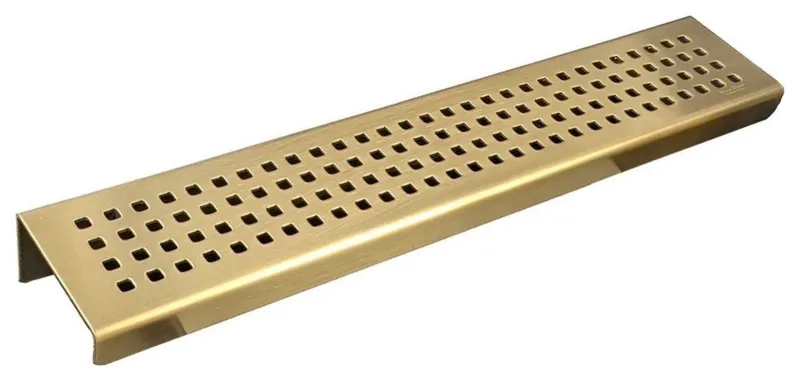 SereneDrains Rectangle Shower Bathroom Shelf  Stainless Steel Square Satin Gold, 12 Inch