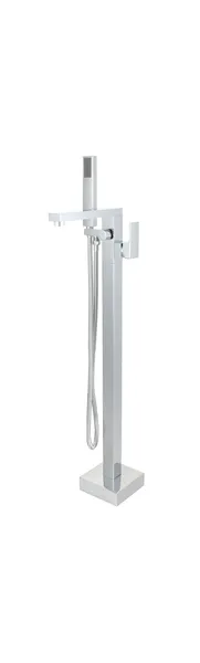 Serenity Freestanding Bathtub Faucet & Hand Shower, Square Base, Chrome