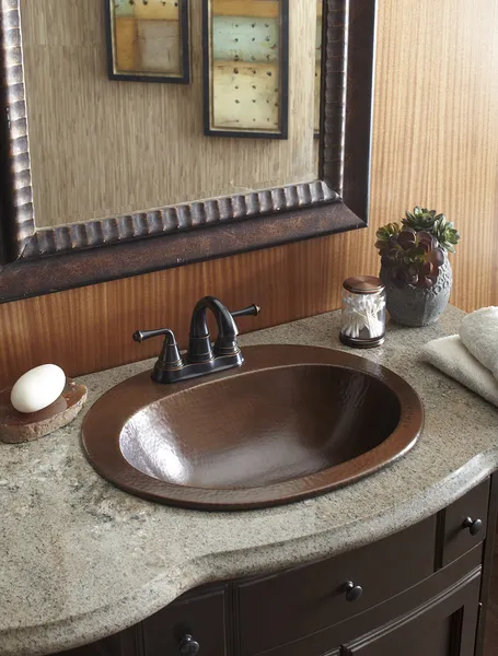Seville 20" Drop-In Bathroom Sink in Aged Copper