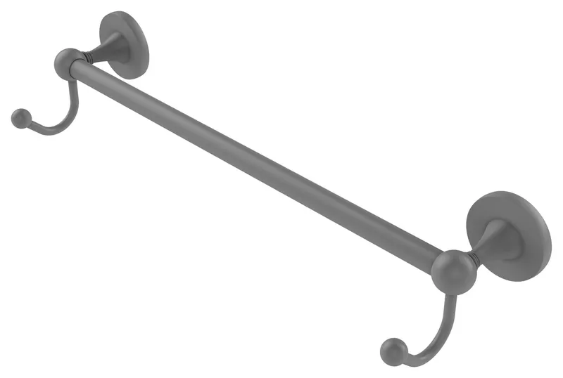 Shadwell 24" Towel Bar with Integrated Hooks, Matte Gray