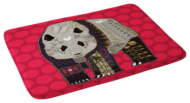 Sharon Turner Chocolate Panda Memory Foam Bath Mat, 17"x24"