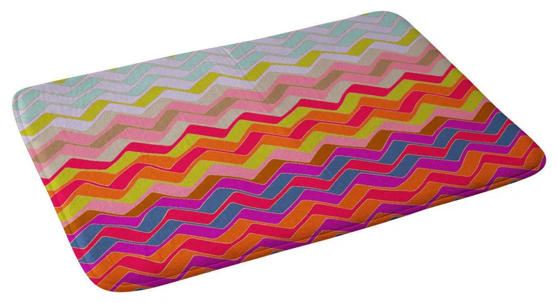 Sharon Turner Geo Chevron Memory Foam Bath Mat, 17"x24"