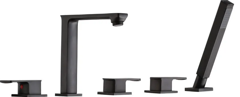 Shore 3-Handle Deck-Mount Roman Tub Faucet, Handheld Sprayer, Oil Rubbed Bronze