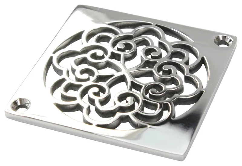 Shower Drain, Classic Motif No. 6 For Schluter-Kerdi, Polished Stainless Steel
