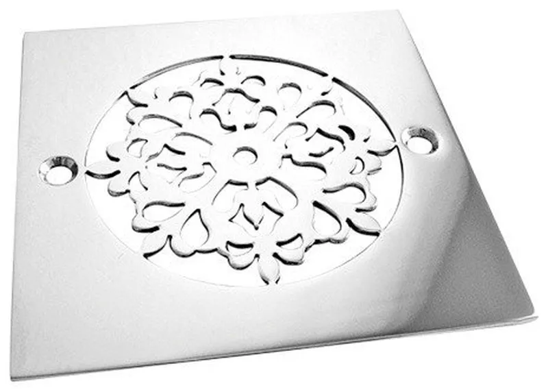 Shower Drain, Classic Motif No. 7 by Designer Drains, Brushed Stainless Steel/Ni