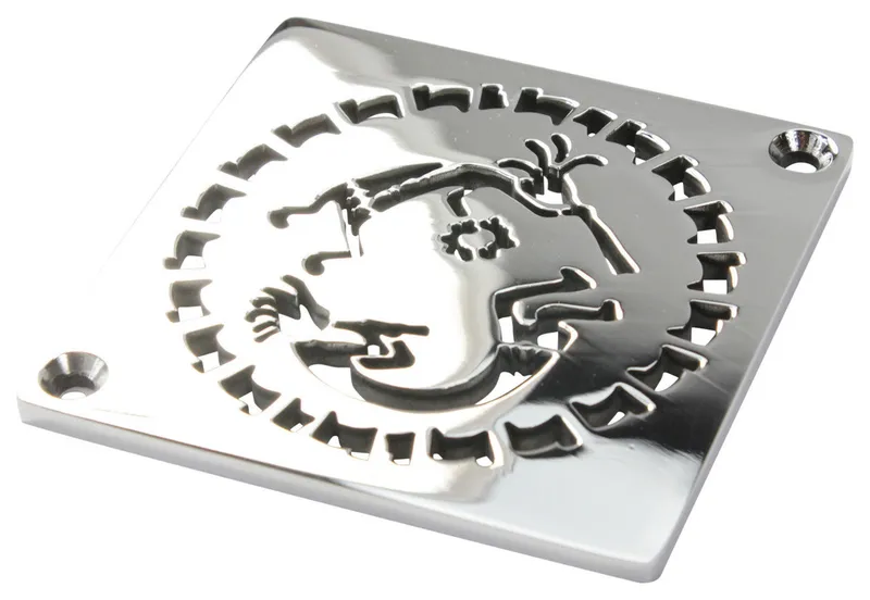 Shower Drain Cover Compatible With Schluter-Kerdi, Art History Kokopelli, Polished Stainless Steel, Kokopelli