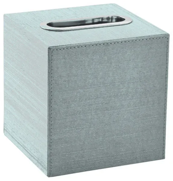Silk Tissue Box, Silver
