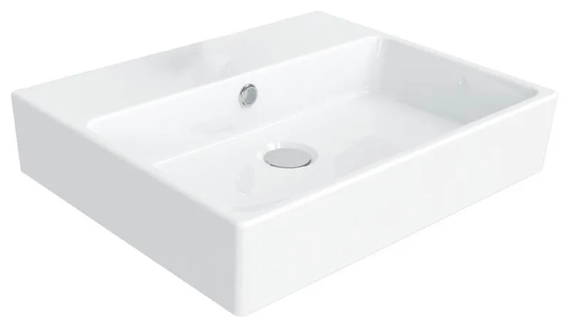 Simple 50.40B Wall Mounted/Vessel Bathroom Sink in Ceramic White 19.7"x15.7"
