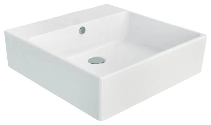 Simple 50A ADA Wall Mounted/Vessel Bathroom Sink in Ceramic White 19.7" x 19.7"