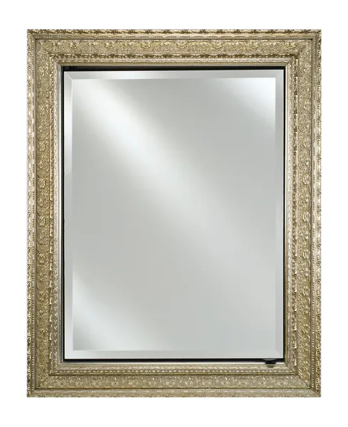Single Door Medicine Cabinet With Regal Frame, Antique Gold, 17"x26"
