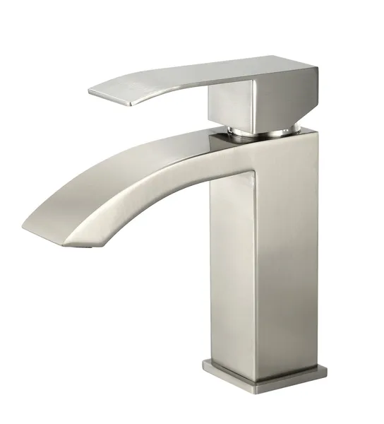 Single Handle Deck Mount Bathroom Faucet, Brushed Nickel