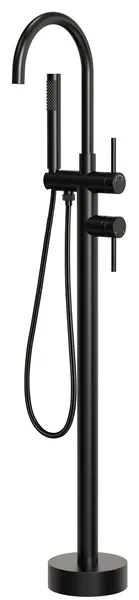 Single-Handle Freestanding Tub Faucet With Hand Shower, Matte Black