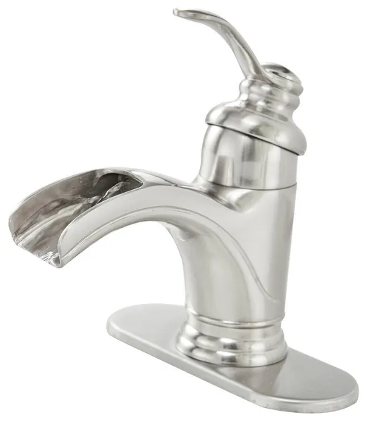 Single Handle Single Hole Bathroom Sink Faucet, Brushed Nickel