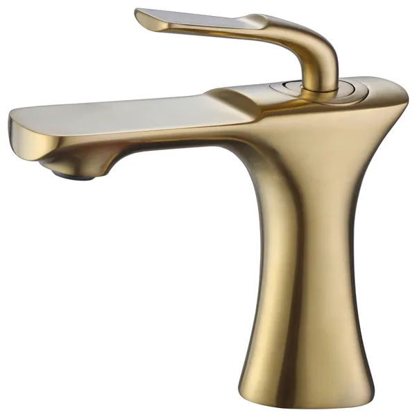 Single Hole Bathroom Sink Faucet, Brushed Gold