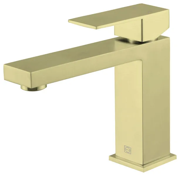Single Hole Single Handle Bathroom Faucet, Brushed Gold