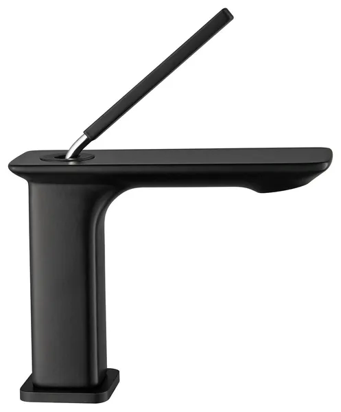 Single Level Handle Solid Brass Bathroom Faucet, Matte Black