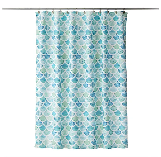 SKL Home Ocean Watercolor Scales Shower Curtain