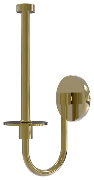 Skyline Upright Toilet Tissue Holder, Unlacquered Brass