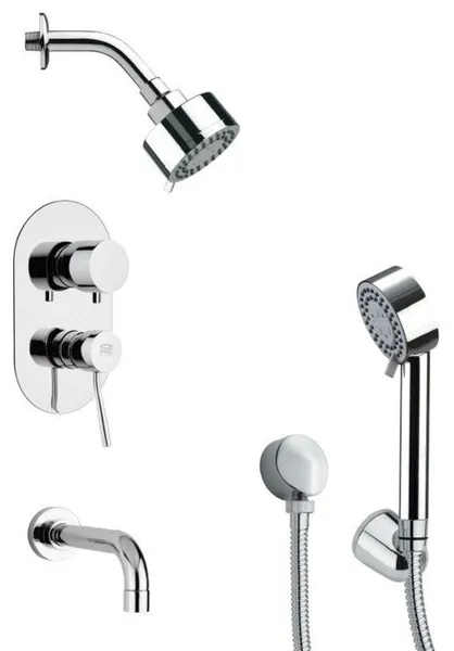 Sleek Modern Polished Chrome Shower System