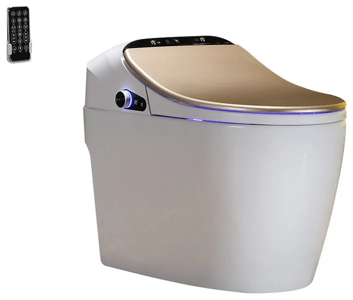 Smart One-Piece 1.27 GPF Floor Mount Elongated Toilet and Bidet With Seat, Gold