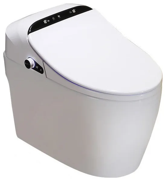 Smart One-Piece 1.27 GPF Floor Mounted Elongated Toilet and Bidet with Seat, White