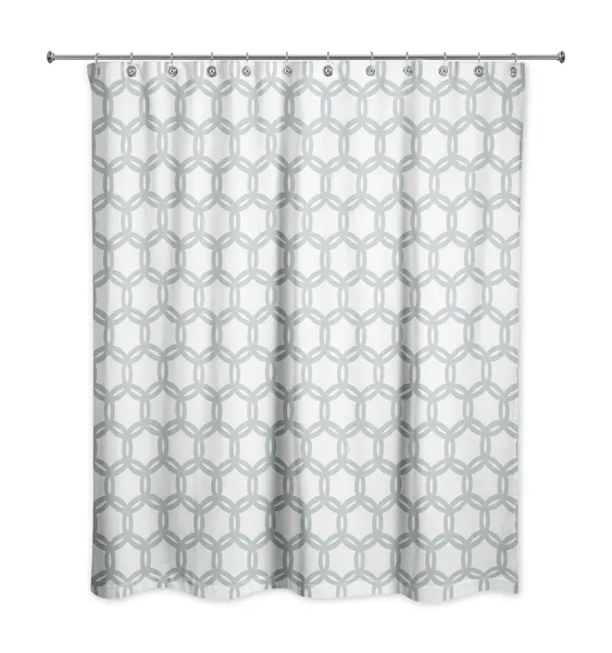 Soft Blue Circle Pattern 71x74 Shower Curtain