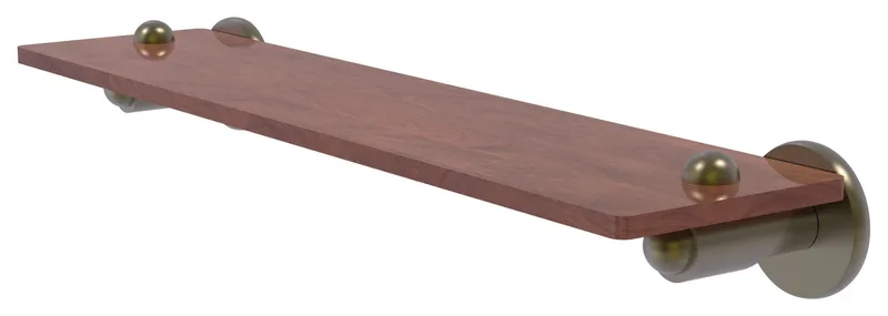 Soho 22" Solid Wood Shelf, Antique Brass