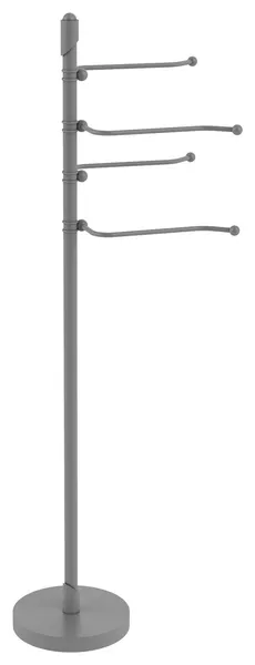 Soho Free Standing 4 Pivoting Swing Arm Towel Stand, Matte Gray
