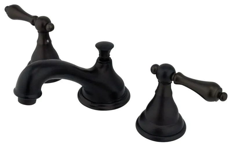 Solid Brass Bathroom Faucet with Two Handles and 3 Hole Widespread Mount, Oil Rubbed Bronze