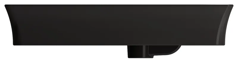 Sottile Rectangle Vessel Fireclay 23.5 in. 1-Hole Faucet Deck in Matte Black