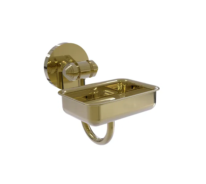 South Beach Wall-Mount Soap Dish, Unlacquered Brass