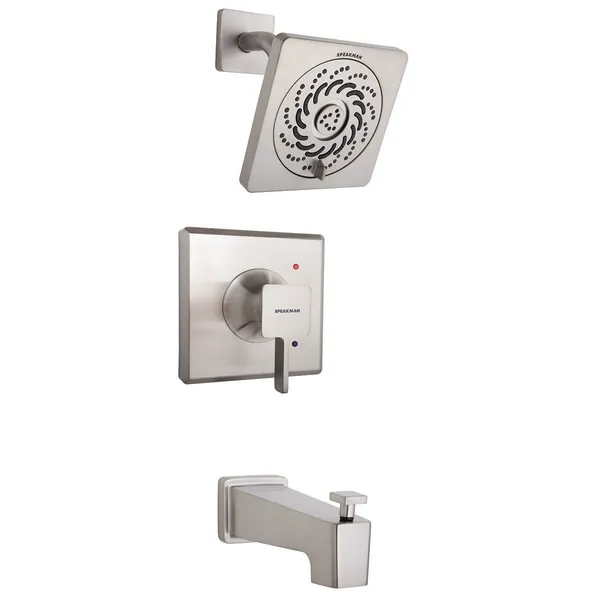 Speakman Kubos EasyInstall Universal Tub/Shower Combination, Brushed Nickel