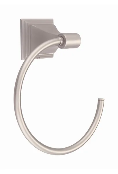 Square Base Design Bath Accessory Euro Towel Ring, Brushed Nickel